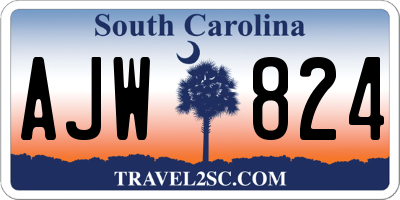 SC license plate AJW824