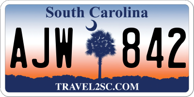 SC license plate AJW842
