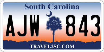SC license plate AJW843