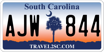 SC license plate AJW844