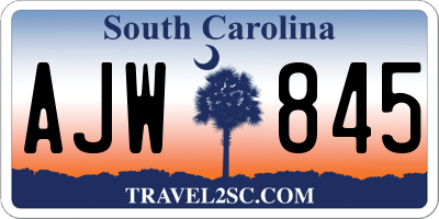 SC license plate AJW845