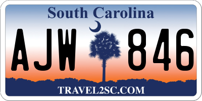 SC license plate AJW846