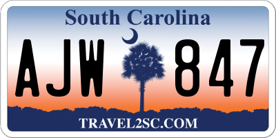 SC license plate AJW847