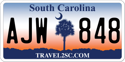 SC license plate AJW848