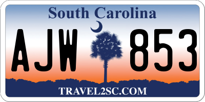 SC license plate AJW853