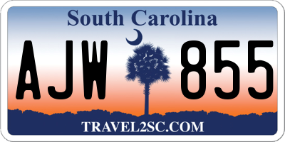 SC license plate AJW855
