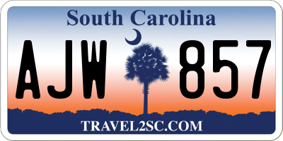SC license plate AJW857