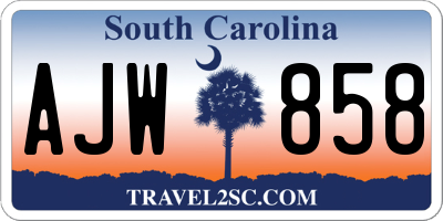 SC license plate AJW858