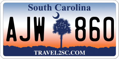 SC license plate AJW860