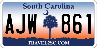 SC license plate AJW861