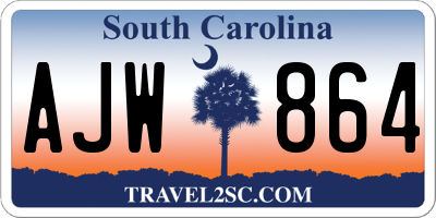 SC license plate AJW864