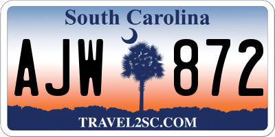 SC license plate AJW872