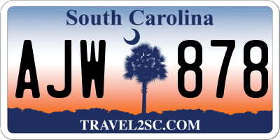 SC license plate AJW878