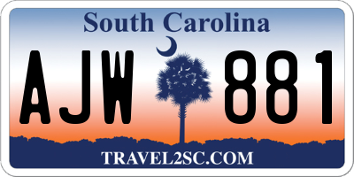 SC license plate AJW881