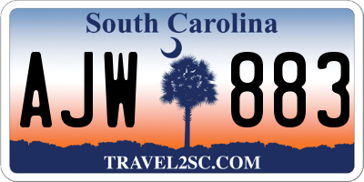 SC license plate AJW883