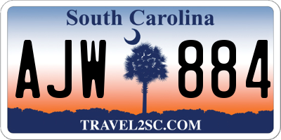SC license plate AJW884
