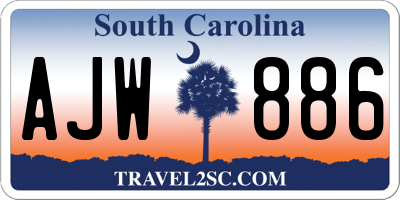 SC license plate AJW886