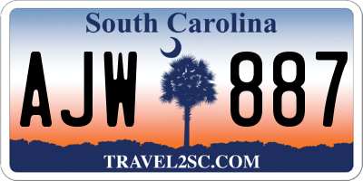 SC license plate AJW887