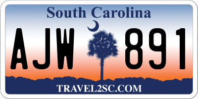 SC license plate AJW891