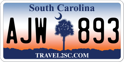 SC license plate AJW893