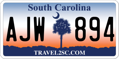 SC license plate AJW894