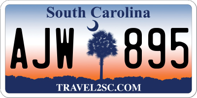 SC license plate AJW895