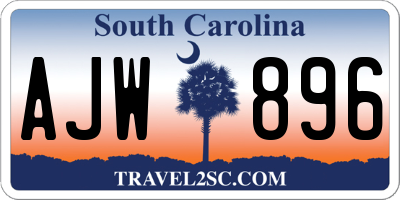 SC license plate AJW896