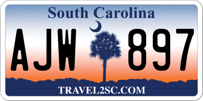 SC license plate AJW897
