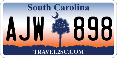 SC license plate AJW898