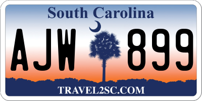 SC license plate AJW899