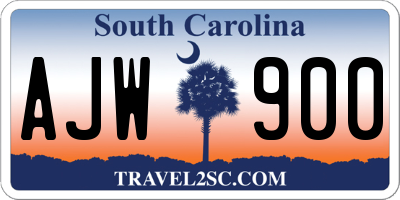 SC license plate AJW900