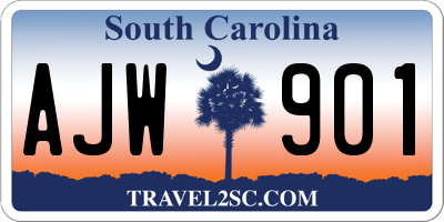 SC license plate AJW901