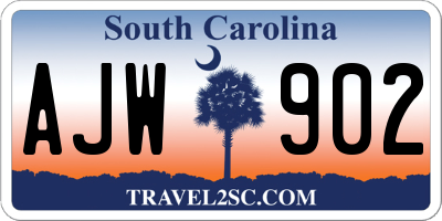 SC license plate AJW902