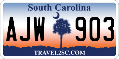 SC license plate AJW903