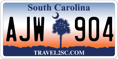 SC license plate AJW904