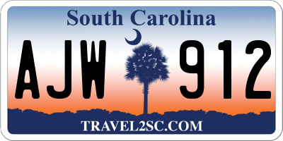 SC license plate AJW912