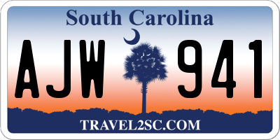 SC license plate AJW941