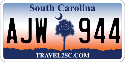 SC license plate AJW944