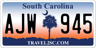SC license plate AJW945