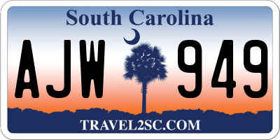 SC license plate AJW949