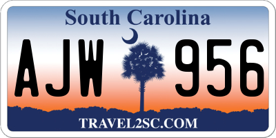 SC license plate AJW956