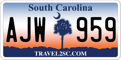 SC license plate AJW959