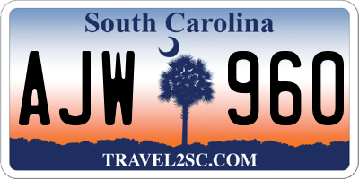 SC license plate AJW960