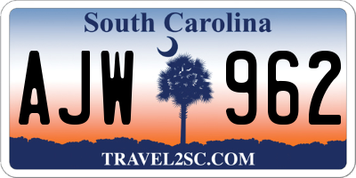 SC license plate AJW962