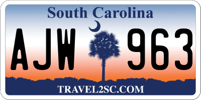 SC license plate AJW963