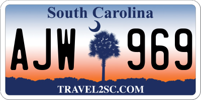 SC license plate AJW969