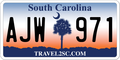 SC license plate AJW971