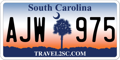 SC license plate AJW975