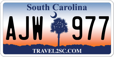 SC license plate AJW977