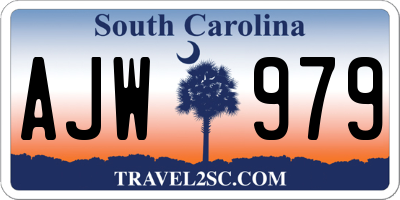 SC license plate AJW979